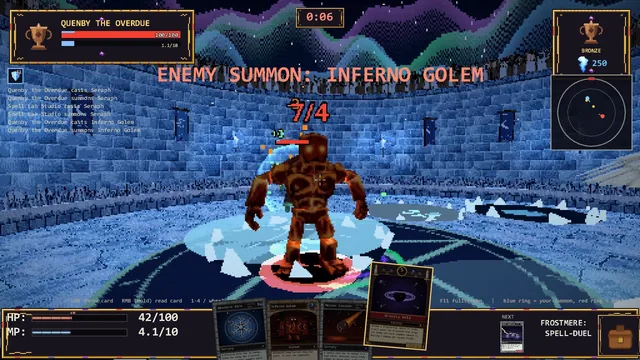 Frostmere: the ice breaks under an inferno golem