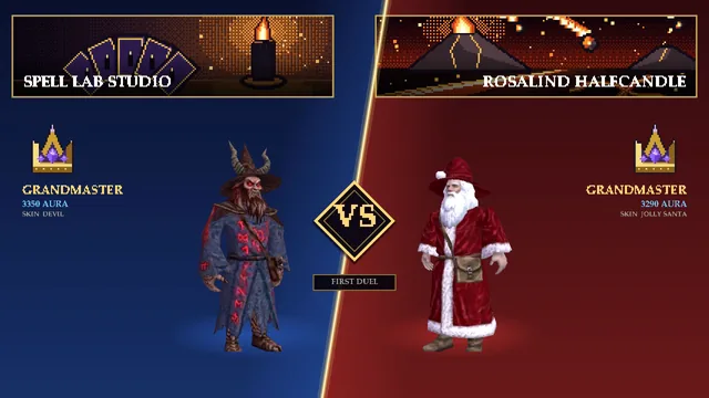 The V/S screen before a duel